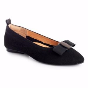 NWOT Ralph Migel Black Bow Knit Diego Flats Sz EU 37/US 6.5